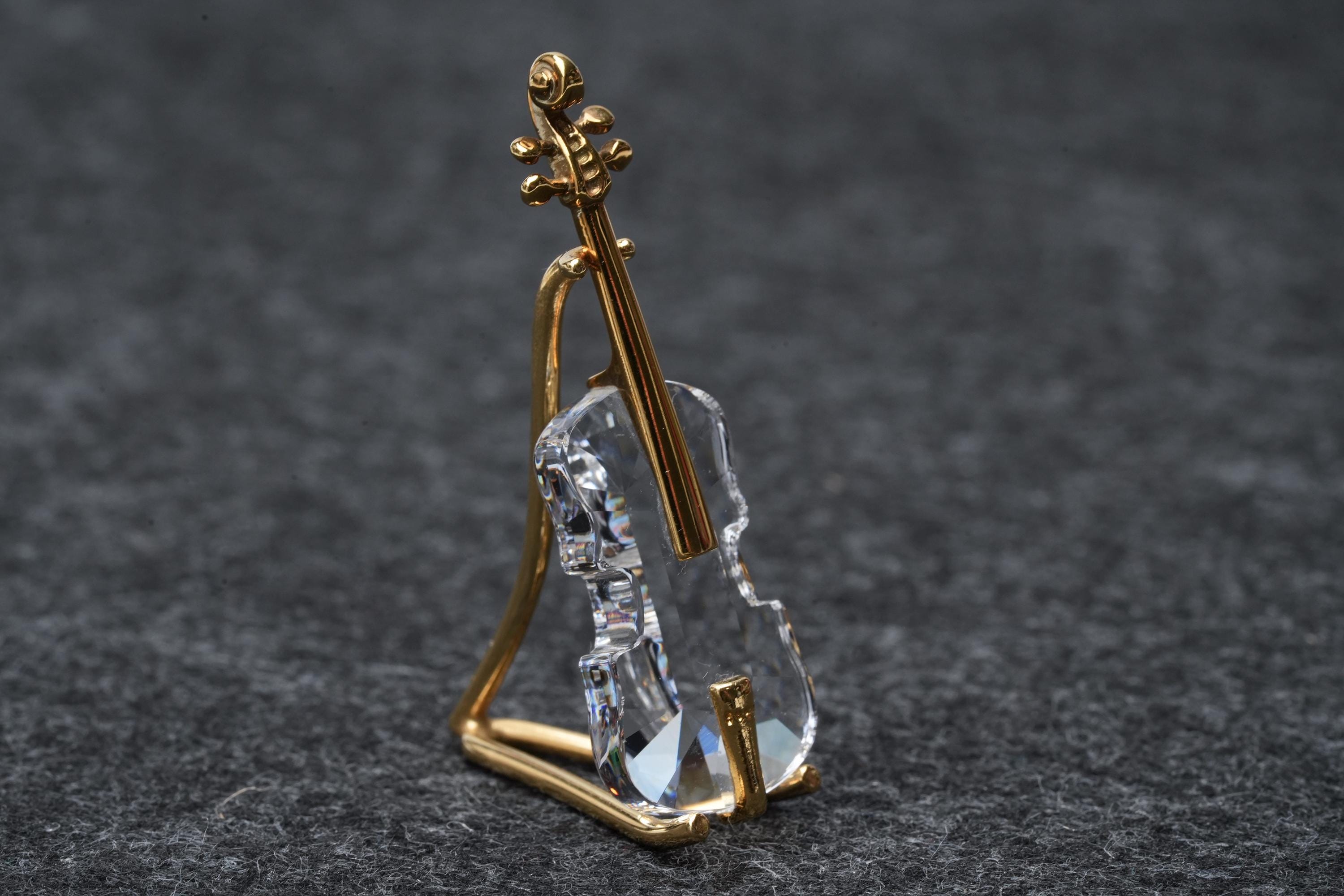 【値下】スワロフスキー　Swarovski バイオリン　置物 Swarovski Crystal Figurines Violin - Etsy
