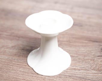 Vintage Villeroy & Boch Arco Weiss Kerzenständer – Bone China – 10 cm hoch – Zeitlose Eleganz in Porzellan