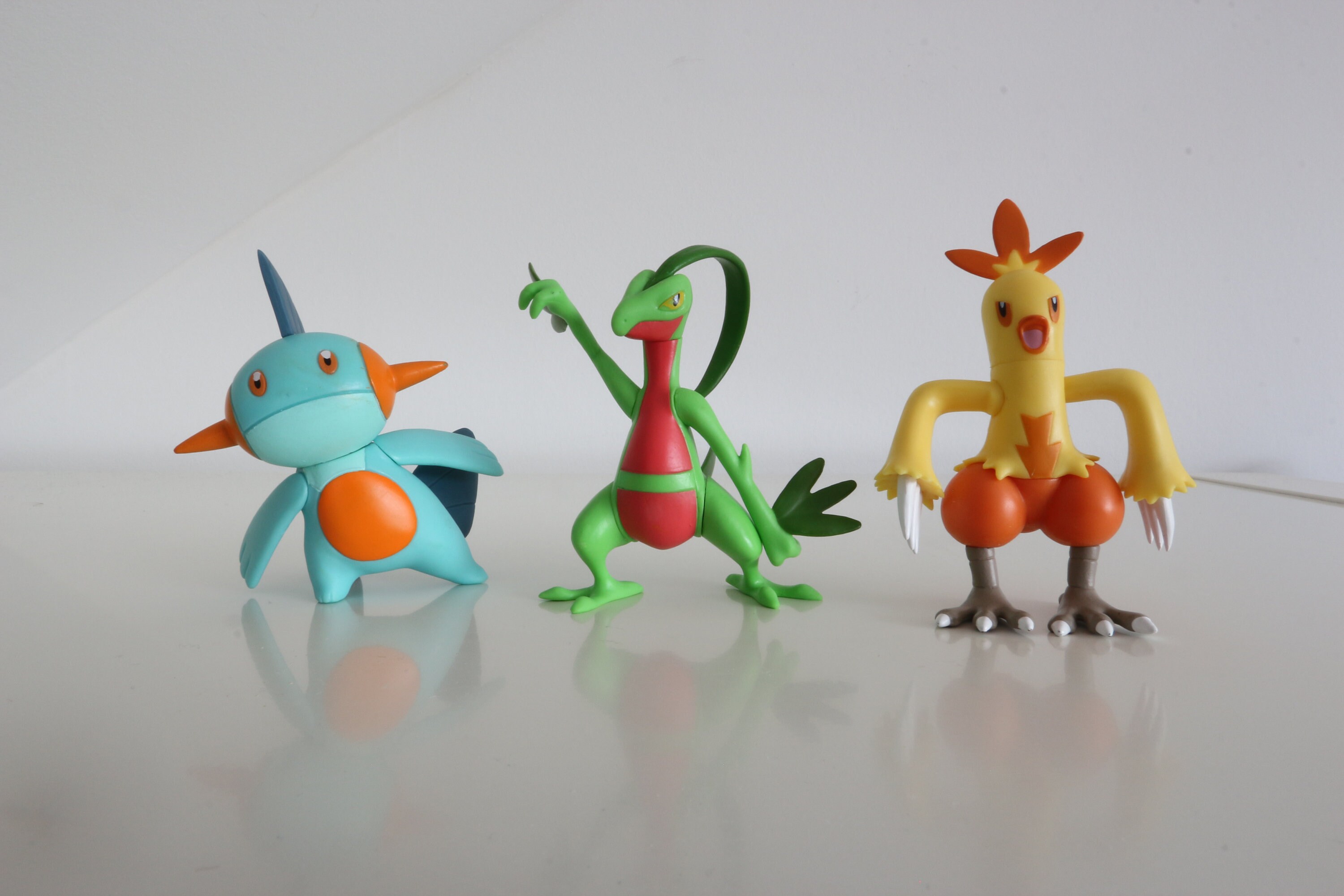 Pokemon Figures Cumbusken, Marshtomp, Grovyle From the Year 2016
