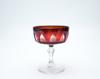 Ruby Red Cut to Clear Cristal D' Arques Crystal champagne glasses | D'arques Durand