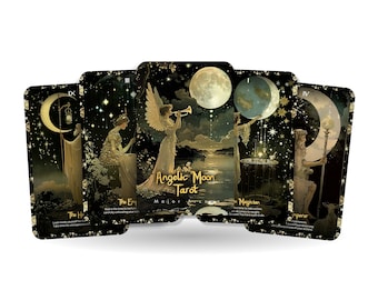 Angelic Moon Tarot - 22 Major Arcana - Opens the door to intuitive understanding and Spiritual Growth - Divination tool - Major Arcana Cards