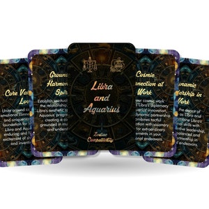Oracle Balance et Verseau - Compatibilité astrologique - Outils de divination - Cartes Oracle - Compatibilité signe astrologique - Cartes de compatibilité horoscope