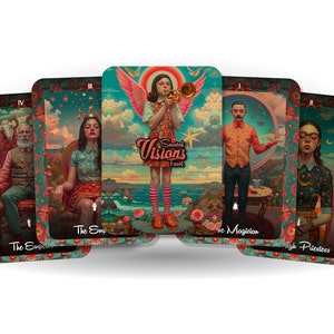 Tarot Visions surréalistes - 78 cartes - Tarot - Jeu de tarots - Prédicateur de bonne aventure - Outils divinatoires