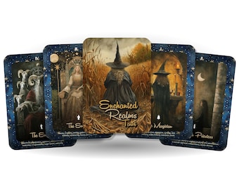 Enchanted Realms Tarot - 78 cards - Tarot - Tarot Deck - Fortune Telling - Divination tools -  Wisdom of the Witch in Your Hands