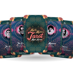 Tarot de Maestros Místicos - Arcanos Mayores - Regalo de Tarot - Tarot Místico - Baraja de Tarot - Sabiduría de Maestros