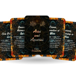 Oracle Bélier et Verseau - Compatibilité astrologique - Outils de divination - Cartes Oracle - Compatibilité signe astrologique - Cartes de compatibilité horoscope