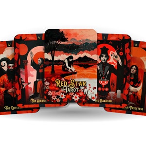 Tarot Estrella Roja - 78 cartas - Tarot - Baraja de Tarot - Adivinación - Herramientas de adivinación