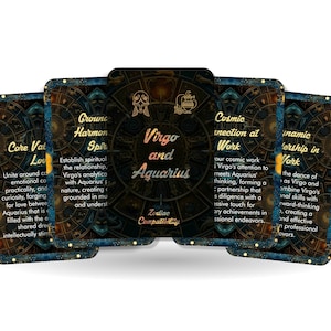 Oracle Vierge et Verseau - Compatibilité astrologique - Outils de divination - Cartes Oracle - Compatibilité signe astrologique - Cartes de compatibilité horoscope