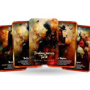Tarocchi del Viaggio Senza Tempo - 22 Arcani Maggiori - Un senso di mistero e calore - Strumento di divinazione - Carte Arcani Maggiori
