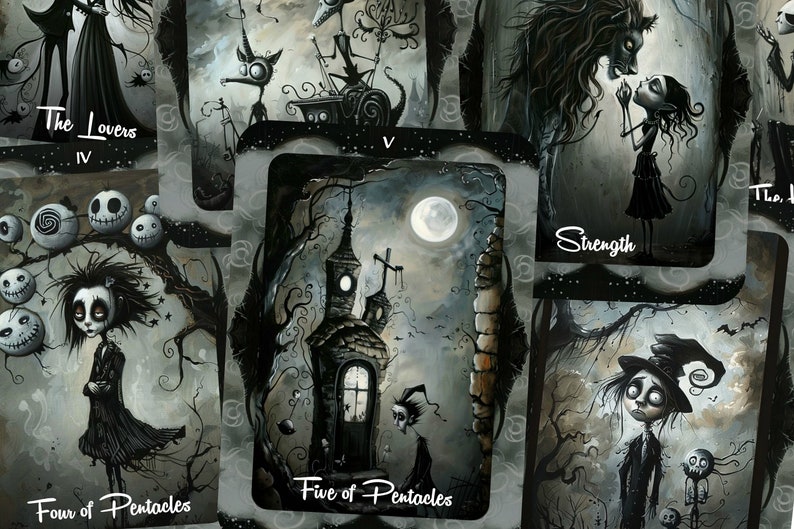 Gothic Moon Tarot -- Version 2 -- 78 cards - Tarot - Tarot Deck - Fortune Telling - Divination tools image 4