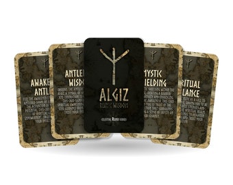 Algiz Runic Wisdom - Celestial Runes Series - Divination tools - Oracle Cards - Runes Cards