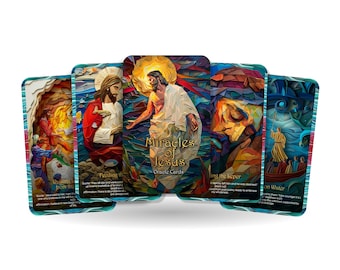 Miracles of Jesus Oracle Cards - Affirmations inspired by the profound miracles performed by Jesus - For daily reflection - Divination tool