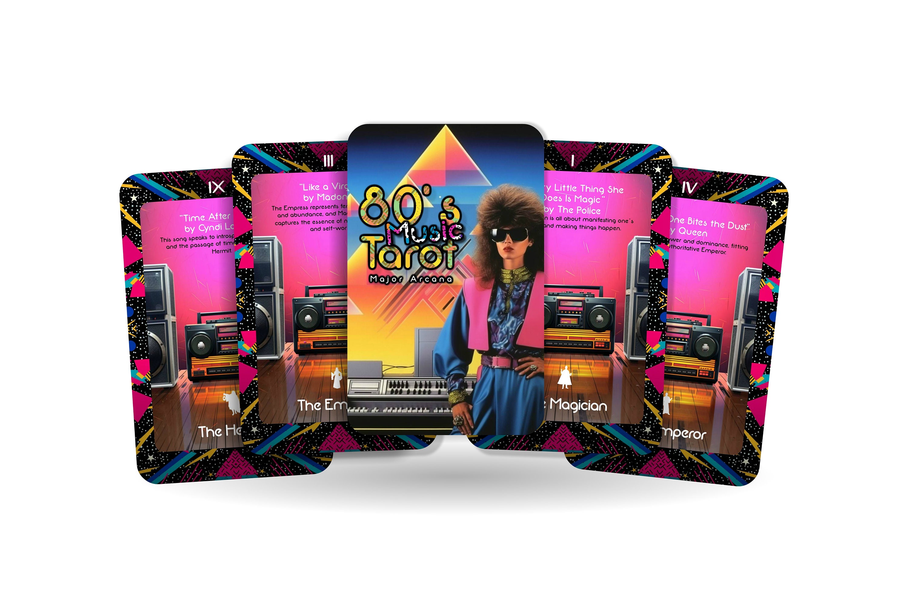 80's Music Tarot - Your Spiritual Playlist from the 80s - Divination tools - Eighties Tarot cards - Major Arcana