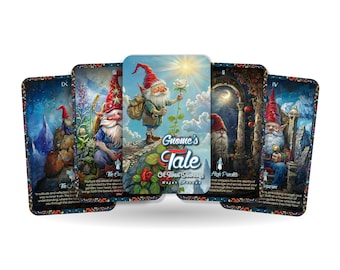 Gnome&#39;s Tale - A Tarot Journey - 22 Major Arcana Cards - Divination tools -  through the mystical world of garden gnomes - Tarot cards