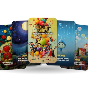 Hábitos saludables: cómo promover la salud física y el bienestar, tarjetas de afirmación para niños, un viaje a través de las rimas