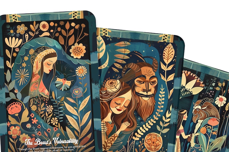 Beauty and the Beast - 22 Oracle Cards - Embrace Transformation Through ...