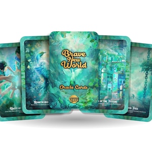 Cartas del Oráculo Un Mundo Feliz - Navega por lo desconocido con confianza - Cartas de atención plena