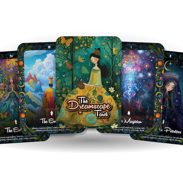 The Dreamscape Tarot - 78 cards - Tarot - Tarot Deck - Fortune Telling - Divination tools - Otherworldly beauty and insightful symbolism