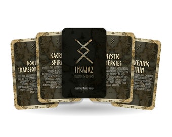 Ingwaz Runic Wisdom - Celestial Runes Series - Divination tools - Oracle Cards - Runes Cards