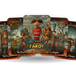 Tarot Charming Chronicles - 78 cartes - Tarot - Jeu de tarots - Prédire la bonne aventure - Outils de divination