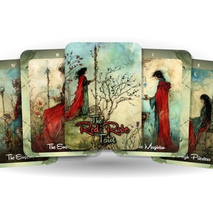 The Red Robe Tarot - 78 cartas - Tarot - Baralho de Tarot - Adivinhação - Ferramentas de adivinhação