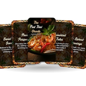 Oráculo Pad Thai - Vinte e dois insights e uma receita - Ferramentas de adivinhação - Cartas de oráculo
