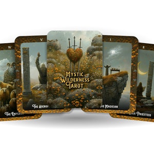 Tarot Mystic Wilderness - 78 cartes - Tarot - Jeu de tarots - Prédicateur de bonne aventure - Outils divinatoires