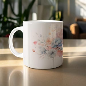 Watercolor Floral Mug: Art-Inspired Ceramic Coffee Cup