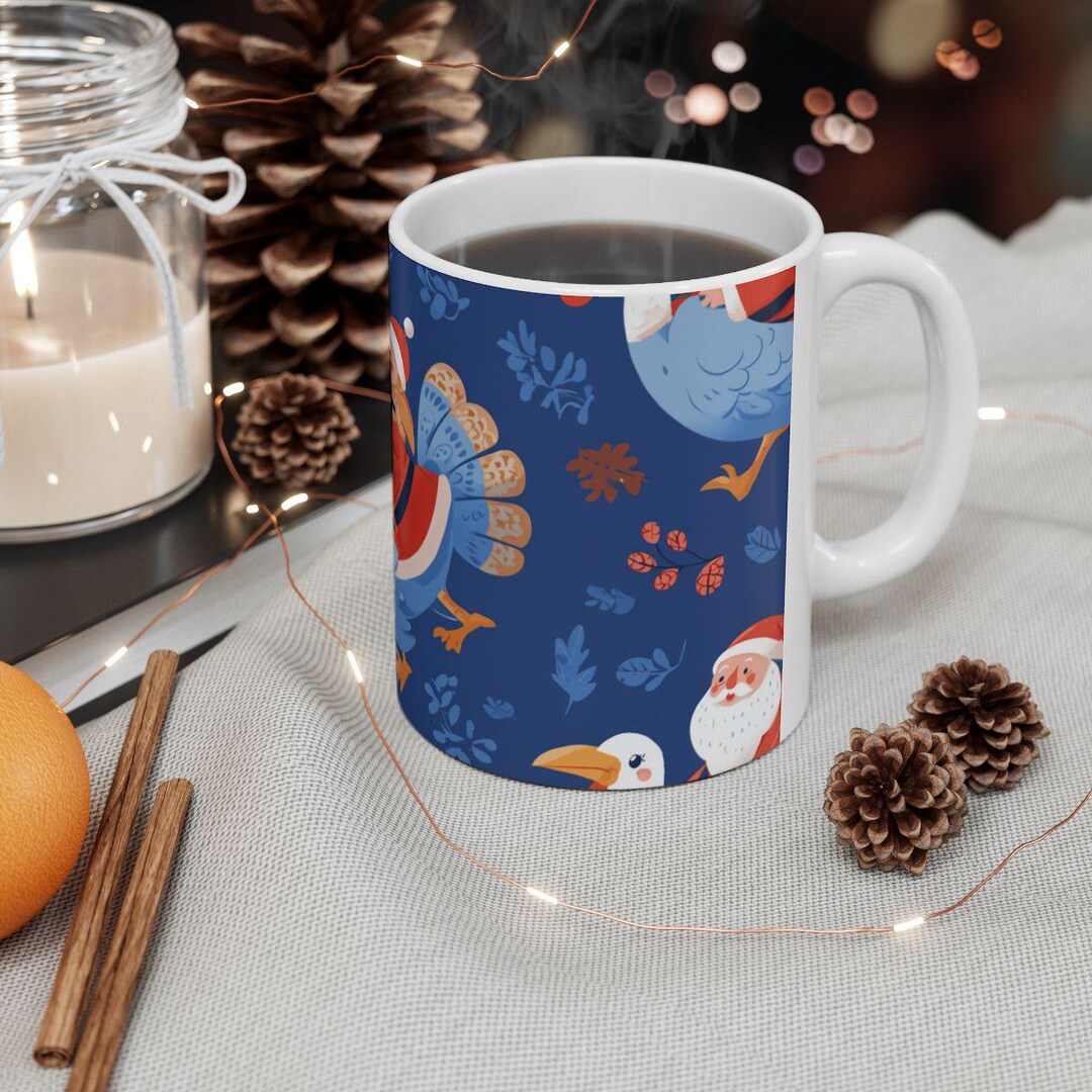 Santa Riding Turkey Santa Riding Turkey Christmas Mug, Funny Holiday Decor - Etsy