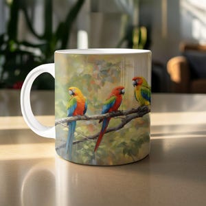 Macaw Parrot Coffee Mug: Tropical Bird Art, Nature Lover Gift