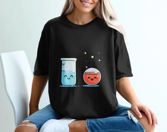 Maglietta Comfort Colors® con tema scientifico, maglietta Kawaii con chimica, maglietta divertente per tecnico di laboratorio, regalo per insegnanti, maglietta Comfort Colors per amanti della scienza
