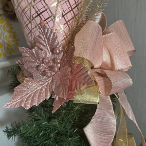 Pink and Gold Christmas Tree Topper
