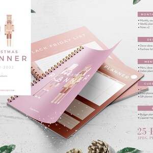 Planner de Navidad imprimible edición Cascanueces 2021-22. Agenda, Organizador de menús, regalos, invitados, decoración, tareas y gastos.
