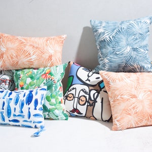 Print Colorful Pillow Covers, Abstract Design Cushion Covers, Designer Pillows, Pop Art Pillow Covers, Modern House Cushions, Summer Home