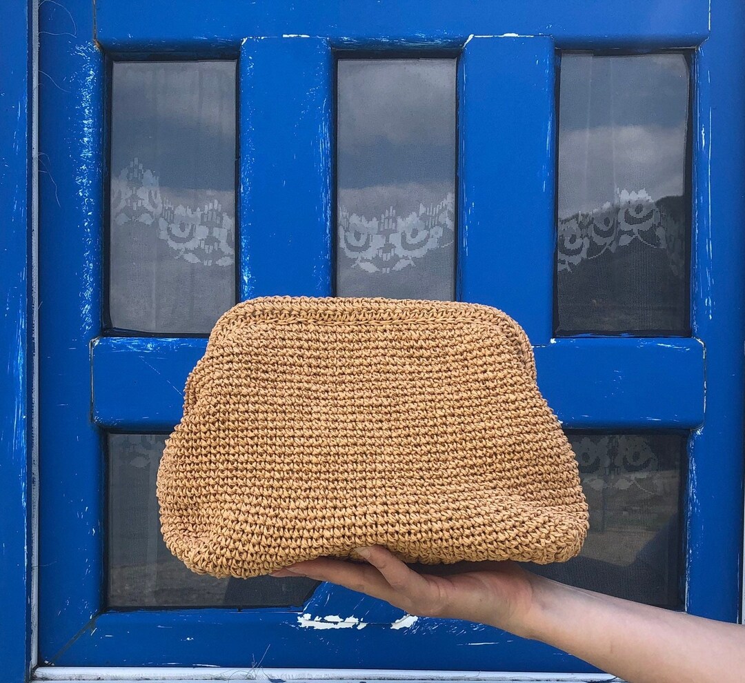 Crochet Clutch, Raffia CLUTCH Bag, Straw Clutch Bag, Woven Clutch