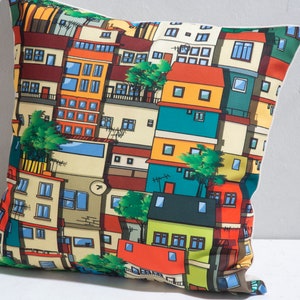 Houses PRINT PILLOW, Home Pillow Cover, Design Pillow Cover, Print Cushion Cover, Childrenroom Throw Cover, Moden House Cushion