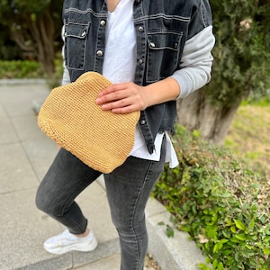 Raffia Cluth, Straw Clutch Bag, Natural Raffia Bag, HandKnitted Clutch, Straw Purse, Summer HandBag, Cloud Clutch, Big Dumpling Raffia Bag