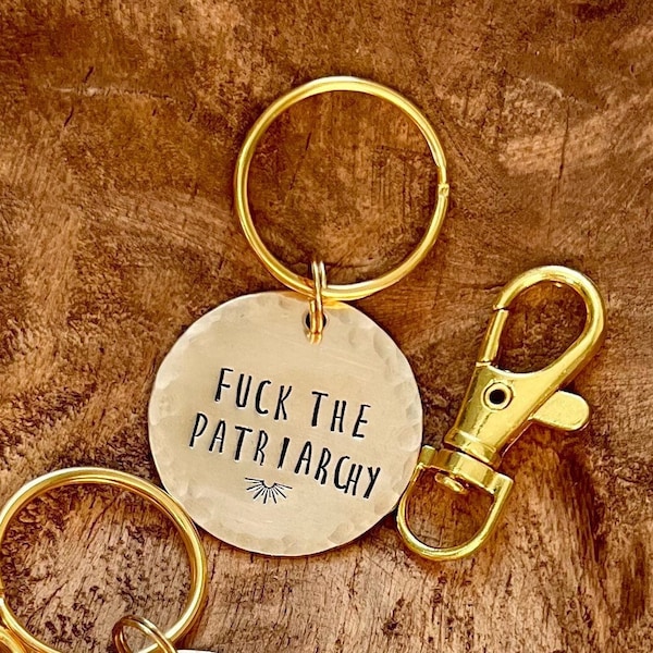 Fuck The Patriarchy Keychain / Dismantle Oppressive Systems Keychain | Feminist Keychain Feminism Activist Activism RBG BLM Keychain