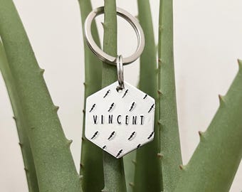 Lightning Bolt Dog Tag (+ more tag shape/color options!) | Handstamped Dog ID Tag, Lightning Dog Tag, Lightning Bolt Tag, Wanderlust Tags