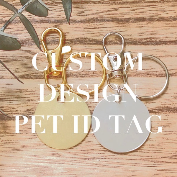 Custom Pet ID Tag Listing | **Read Description** (+Tag Shape + Color Options!) Custom Dog Tag, Pet ID tag, Custom Dog Tag | Wanderlust Tags