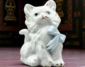 Vintage Porcelain Cat Figurine Japan 3-leaf Clover Mark - Etsy
