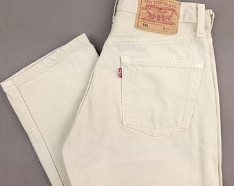 Vintage 80's Levi's 501 Beige Jeans, Levi's Unisex Pants