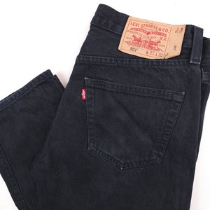 Vintage Levi's 501 W33 L30 black RARE Levis 501 black Men Women levi's 501 33x30 black USA Levis W33 L30 straight leg levis 501 waist 33