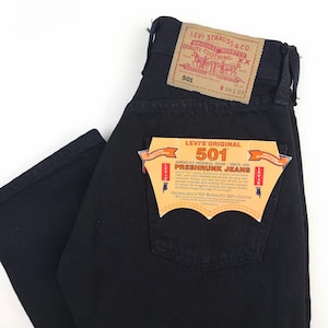 New Levi's 501 Vintage Deadstock with Tags W24 L28 Actual Size Measured W22-55cm L28-71cm Perfect Condition! Levi' 501 black new 80s 22/28