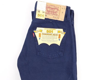 Jeansy Levi's 501 Vintage Navy Denim W31L34 Wyprodukowano w