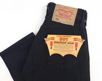 New Levi&#39;s 501 Vintage Deadstock with Tags W24 L28 Actual Size Measured W22-55cm L28-71cm Perfect Condition! Levi&#39; 501 black new 80s 22/28