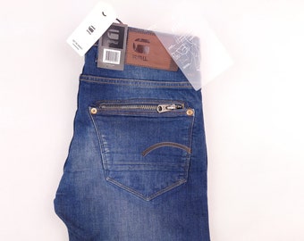Nowe z metką G-Star RAW Attacc Straight W29 L32 Męskie Wils Stretch denim 30/31 Zatiny Larkee średni niebieski