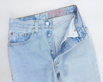 Levi&#39;s 901 Made in USA W24 L29 Vintage jeans washed stone Levis on tag W26 L30 Uniqe Rare! Levis 901 women light blue wash 80s 24/29 xxs xs
