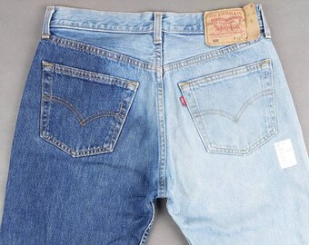 Vintage Levi&#39;s 501 W30 L30 boyfriend Levis 501 rare double color Men Women unisex levi&#39;s 501 30x30 blue USA levis 615 red tab made in UK W31
