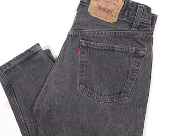 Vintage 90s Levis 501 Jeans: Black High Waist Denim (W26 L30) - Etsy